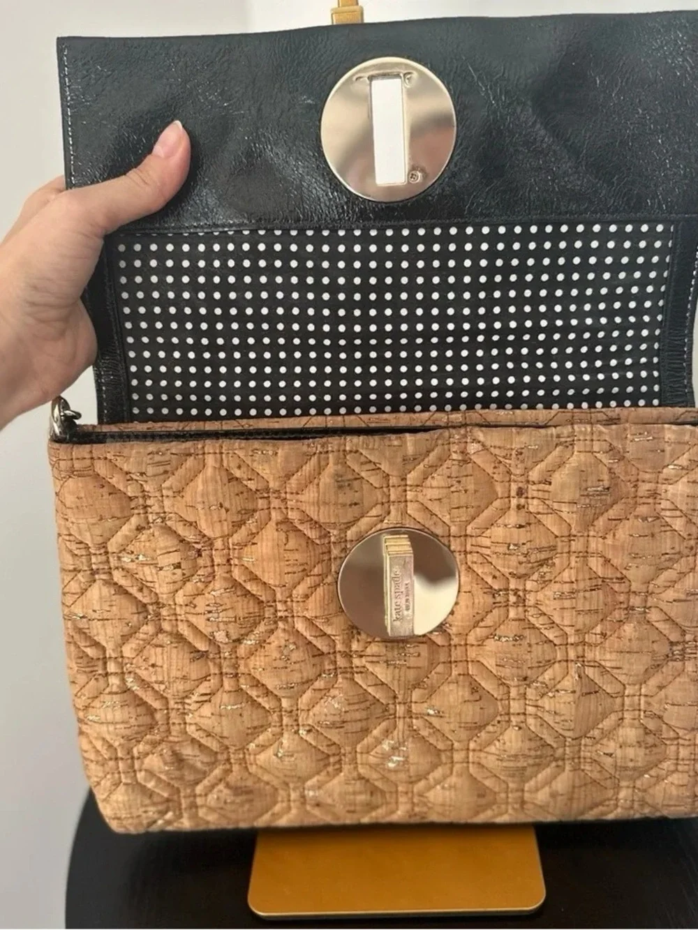 Kate Spade Quilted Cork and Patent Leather Handbag